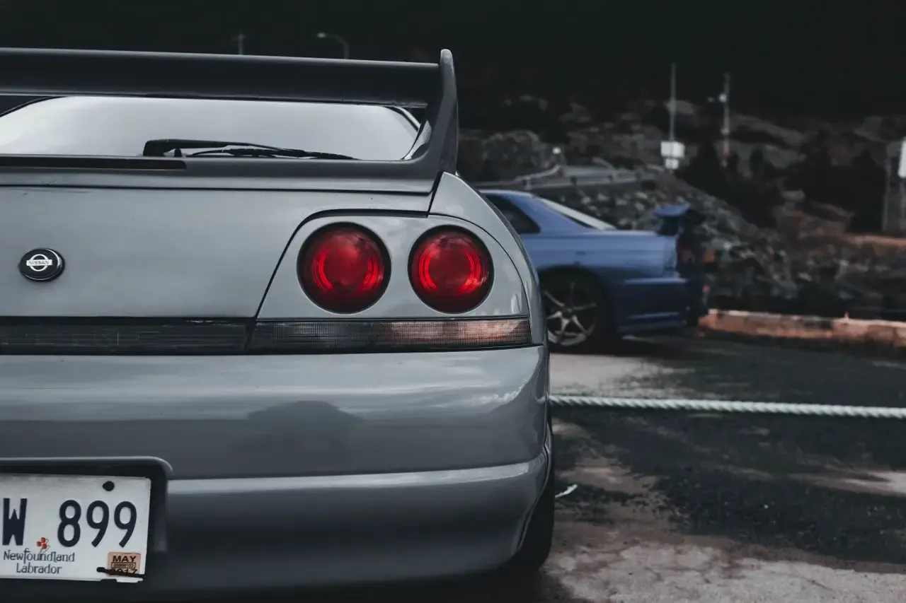 A Nissan Skyline R34 and R33 GT-R together